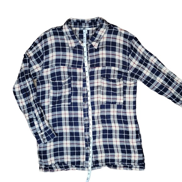 BKE Women's Plaid Button Front Shirt Sz L - Picture 4 of 11
